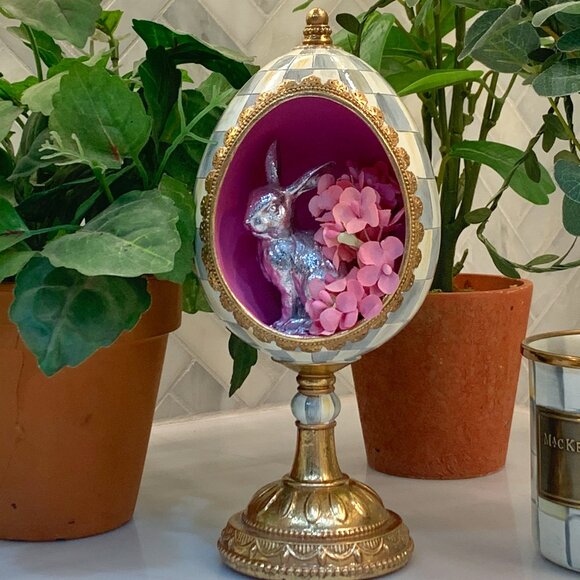 MacKenzie-Childs Touch of Pink Bunny Treasure Egg - Picture 4 of 16